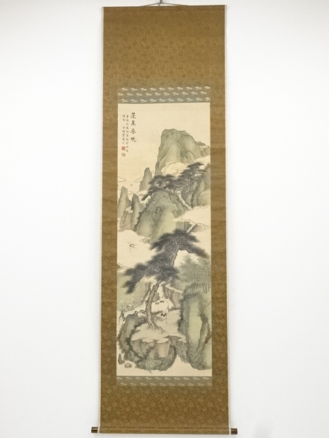 道具 ] - 道具 明治42（1909）年 寳斎筆 蓬莱春暁図 肉筆絹本